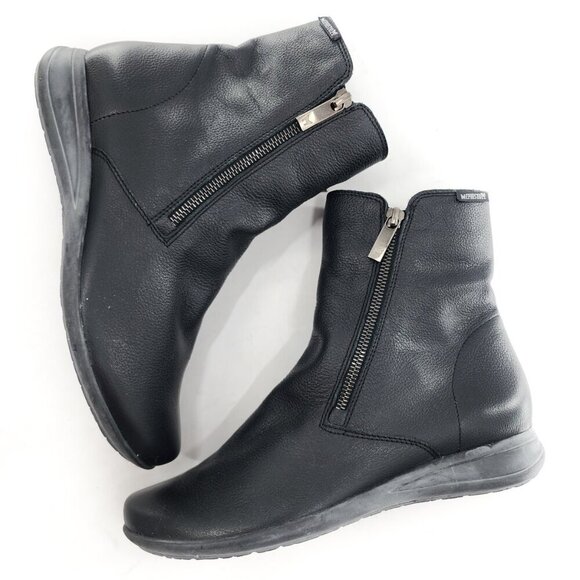 MEPHISTO NWOB Nessia Black Leather Double Zip Booties - Picture 7 of 10